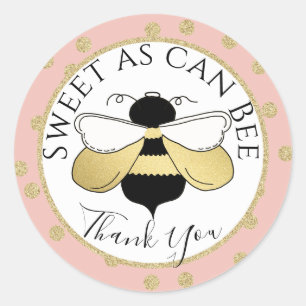 Sticker Rond Bumble Bee et Merci Pois