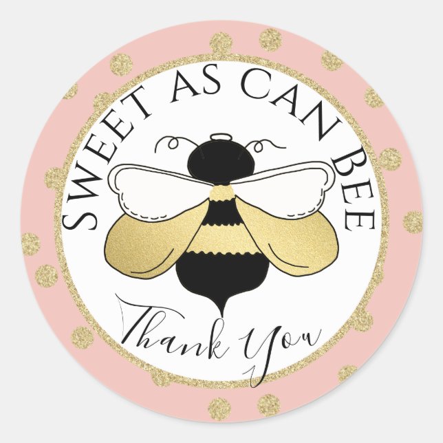 Sticker Rond Bumble Bee et Merci Pois (Devant)