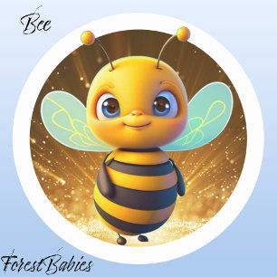 Sticker Rond Bumble Bee 🐝 mignon Honey animal dessin graphique