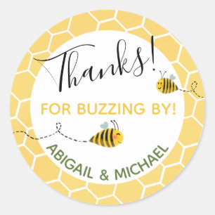 Sticker Rond Bumble Bees Merci Pour Le Buzzing By Party Favoris