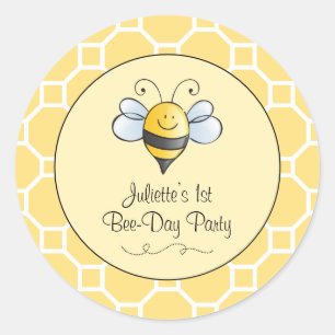 Sticker Rond Bumblebebe jaune mignon Premier anniversaire