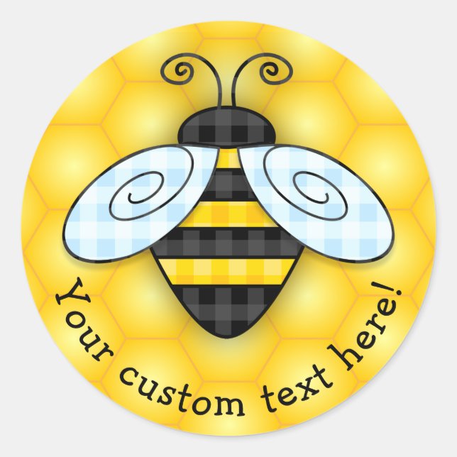 Sticker Rond Bumblebee et Icône Honeycomb (Devant)