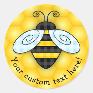 Sticker Rond Bumblebee et Icône Honeycomb