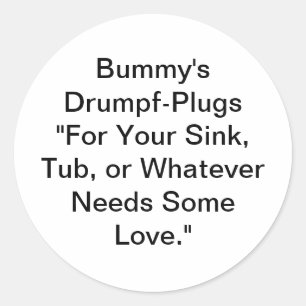 Sticker Rond Bummy's Drumpf-Plugs Hankamer Artjunkhaus Comic