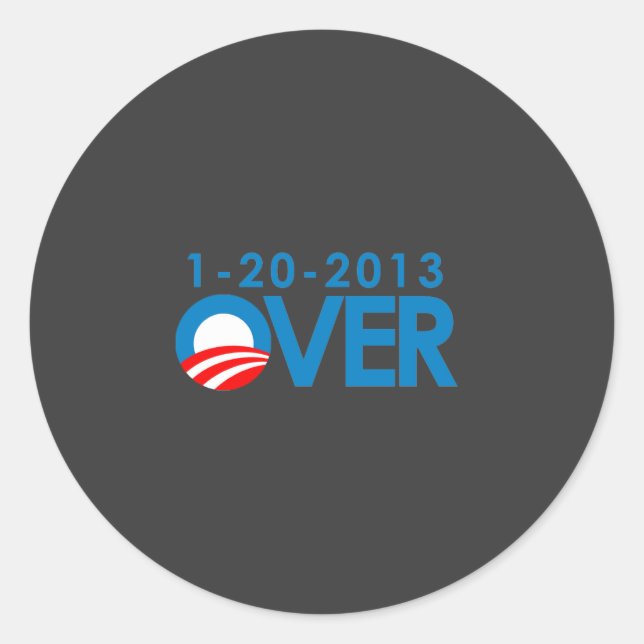 Sticker Rond Bumpersticker anti-Obama - Plus du 1-20-2013 (Devant)