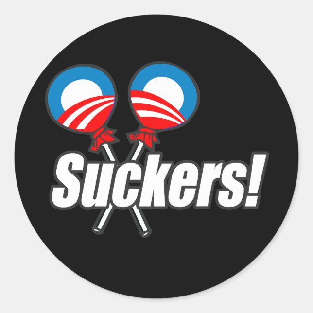 Sticker Rond Bumpersticker anti-Obama - Suckers (Devant)