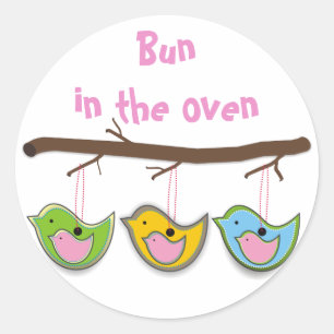 Sticker Rond Bun In The Oven Mère's Day Cadfts