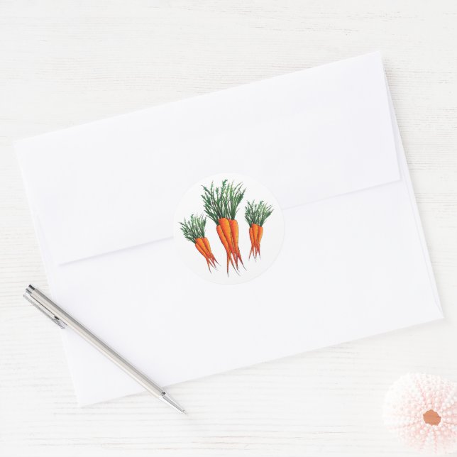 Sticker Rond Bunch de carottes Orange Vegetable Veggie Garden (Enveloppe)
