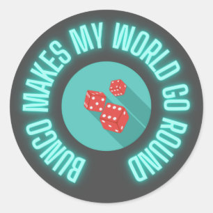 Sticker Rond Bunco fait mon monde aller autour de Neon