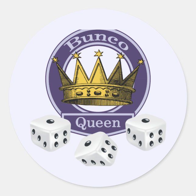 Sticker Rond Bunco Queen Crown et Dice (Devant)