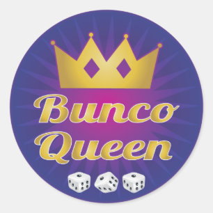 Sticker Rond Bunco Queen Crown et Dice