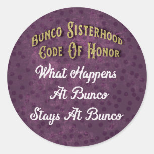 Sticker Rond Bunco Sisterhood Dice Game Nuit