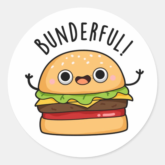 Sticker Rond Bunderny Burger Bun Pun (Devant)