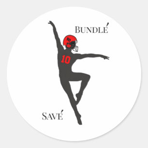 Sticker Rond Bundle’ Économiser’ Humour de football 
