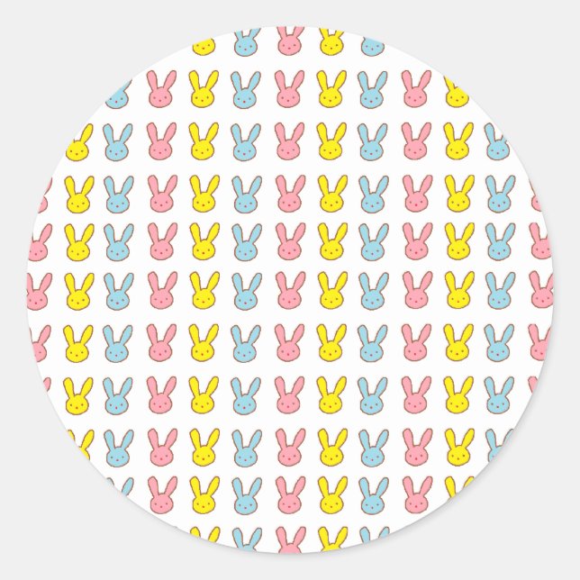 Sticker Rond Bunnies arc-en-ciel (Devant)