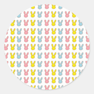 Sticker Rond Bunnies arc-en-ciel