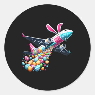 Sticker Rond Bunny Avion Easter Egg Mens Enfants Garçons Pâques