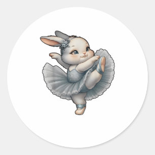 Sticker Rond Bunny Ballet Ballerina Rabbit Ballet Bunny Danse T