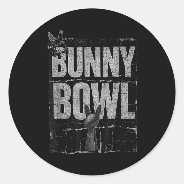 Sticker Rond Bunny Bowl Funny Halftime Show 2026  (Devant)