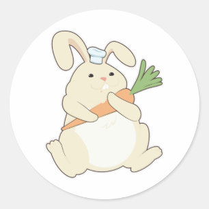 Sticker Rond Bunny comme cuire avec de la carotte