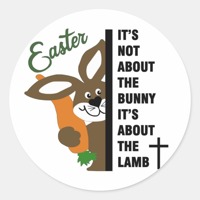 Sticker Rond Bunny de Pâques (Devant)