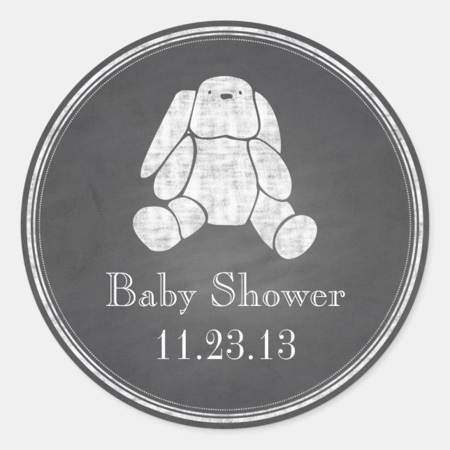 Sticker Rond Bunny de tableau noir (Devant)