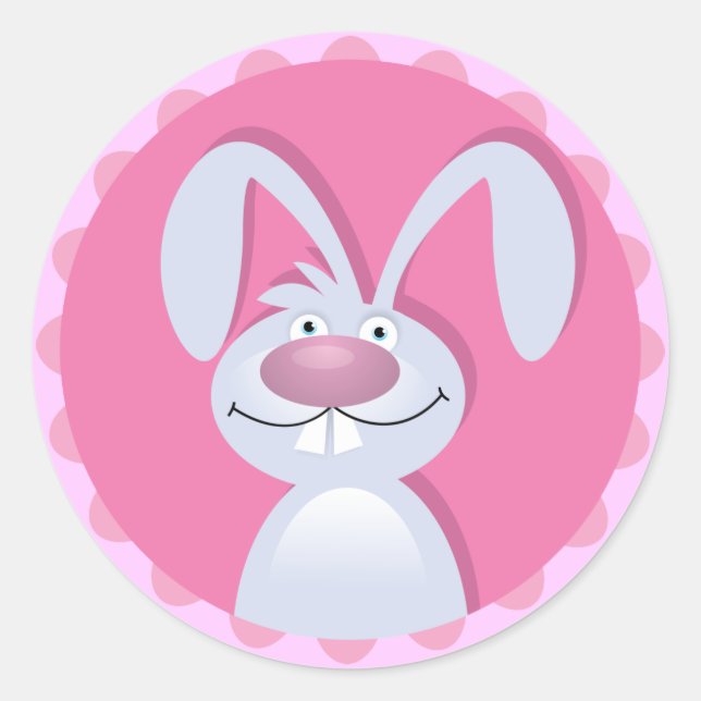 Sticker Rond Bunny drôle (Devant)
