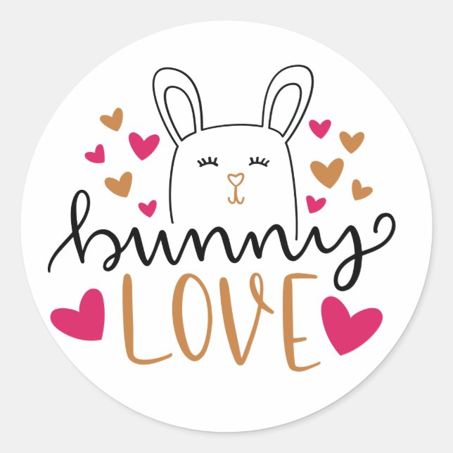 Sticker Rond Bunny Love (Devant)
