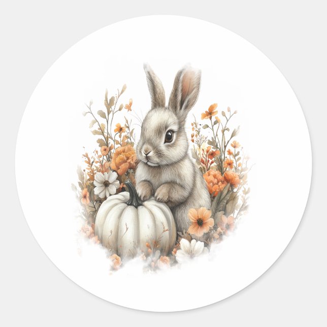 Sticker Rond Bunny Shirt Citrouille du pays (Devant)