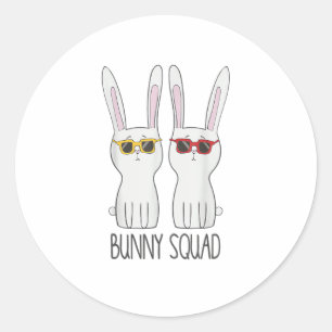 Sticker Rond Bunny Squad Funny mignon animal de compagnie Rabbi