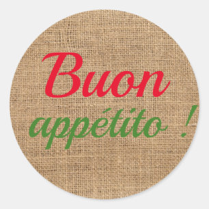 Sticker Rond Buon appétito - rustique