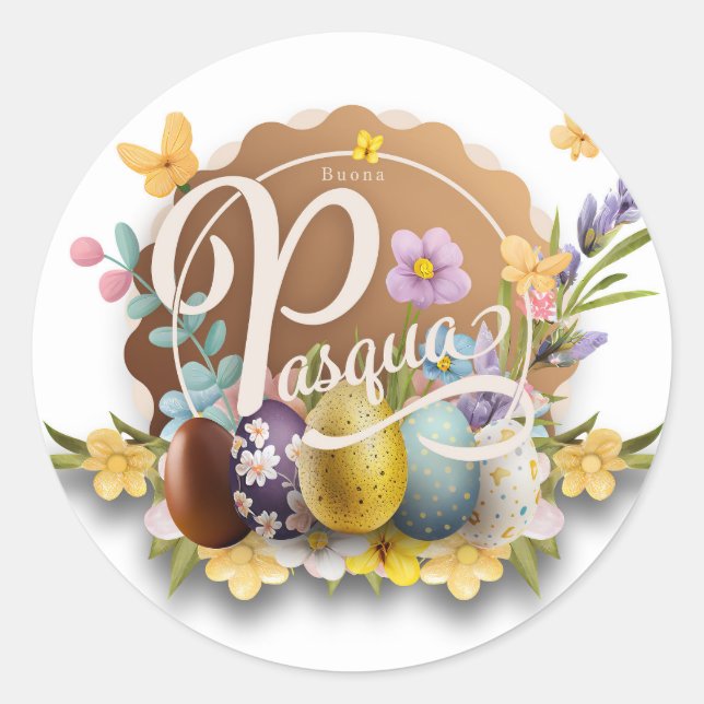 Sticker Rond Buona Pasqua (Devant)