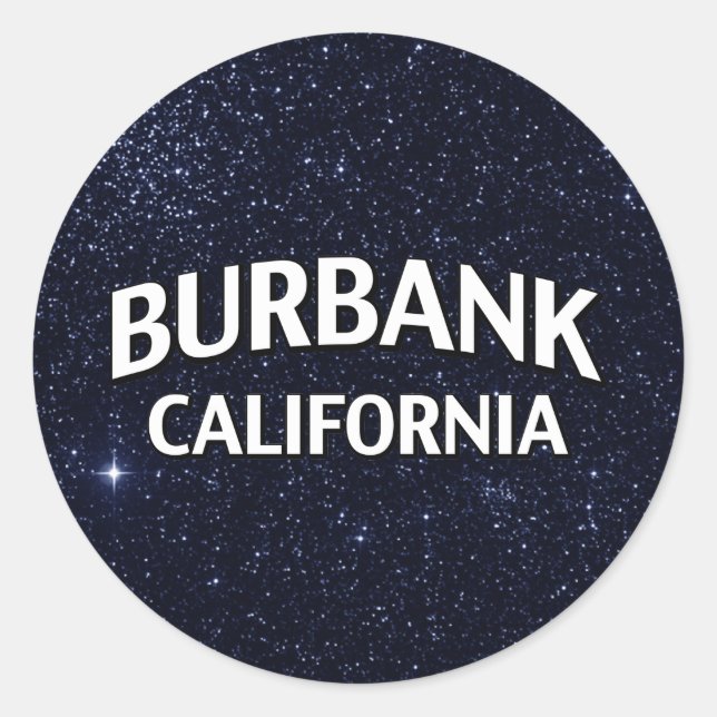 Sticker Rond Burbank Californie (Devant)