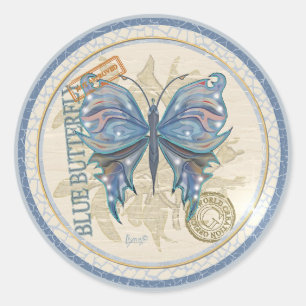 Sticker Rond Bureau de création G papillon