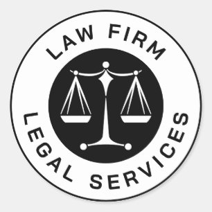 Sticker Rond Bureau du droit   Scales de justice