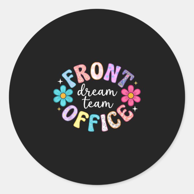 Sticker Rond Bureau rétro heureux premier jour d'école (Devant)