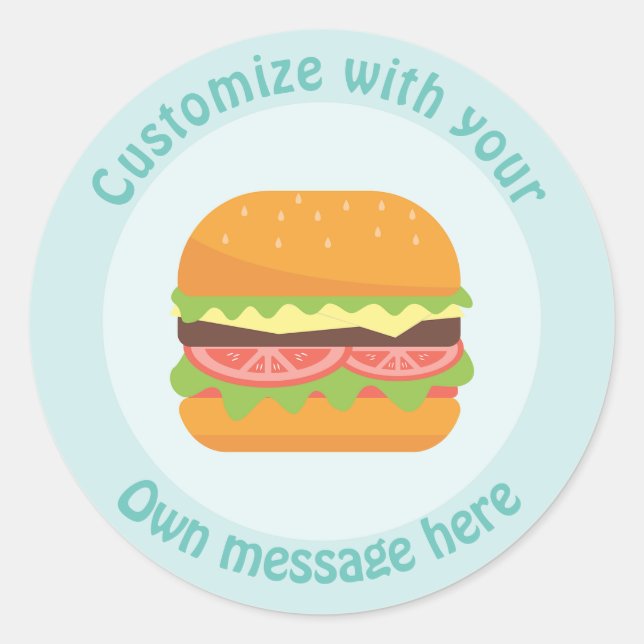 Sticker Rond Burger customisé (Devant)