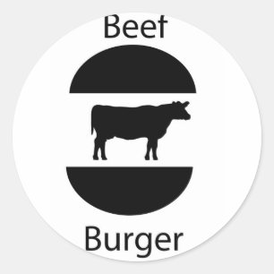 Sticker Rond Burger de boeuf