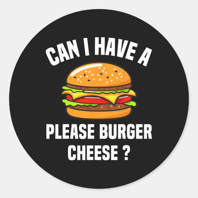 Sticker Rond Burger Fromage Hamburger Fromage Bbq Funny Sa (Devant)