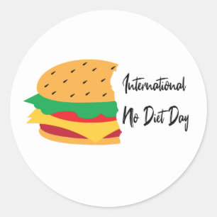 Sticker Rond Burger international No Diet Day