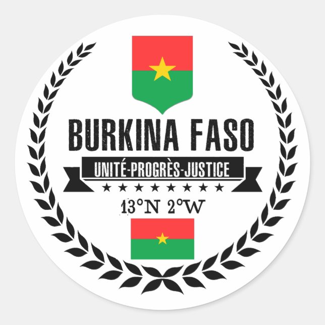 Sticker Rond Burkina Faso (Devant)
