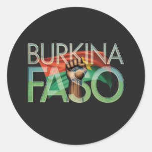 Sticker Rond Burkina Faso Drapeau Conception - Idéal Pour Montr