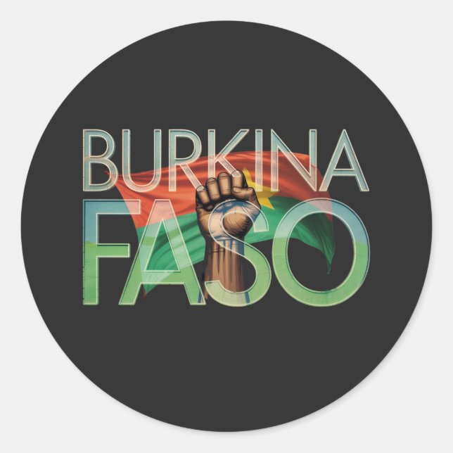 Sticker Rond Burkina Faso Drapeau Conception - Idéal Pour Montr (Devant)