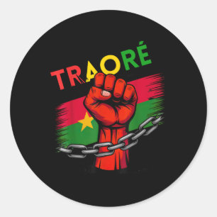 Sticker Rond Burkina Faso Ibrahim Traoré Chemise Thomas Sankara