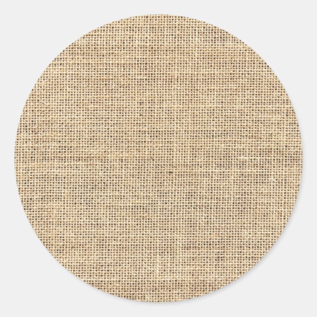 Sticker Rond Burlap Vintage rustique (Devant)
