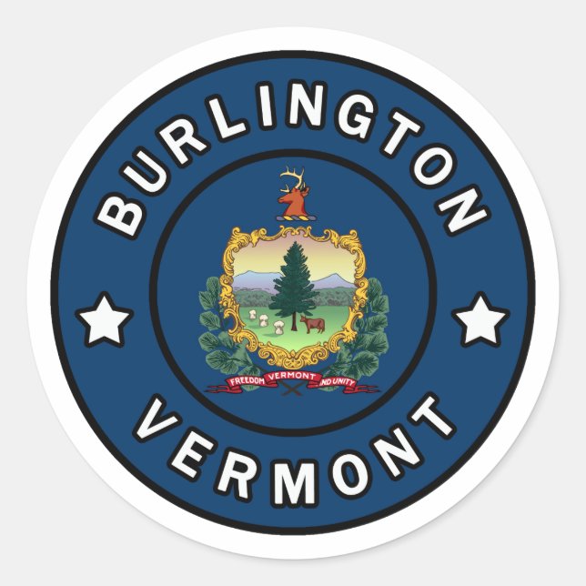 Sticker Rond Burlington Vermont (Devant)