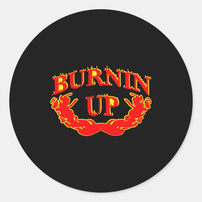 Sticker Rond Burnin Up Flames Vintage  (Devant)