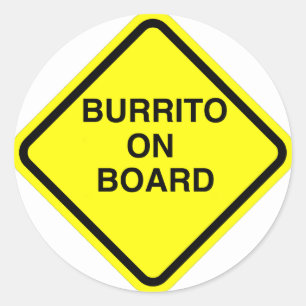 Sticker Rond Burrito À Bord