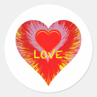 Sticker Rond Bursting Heart