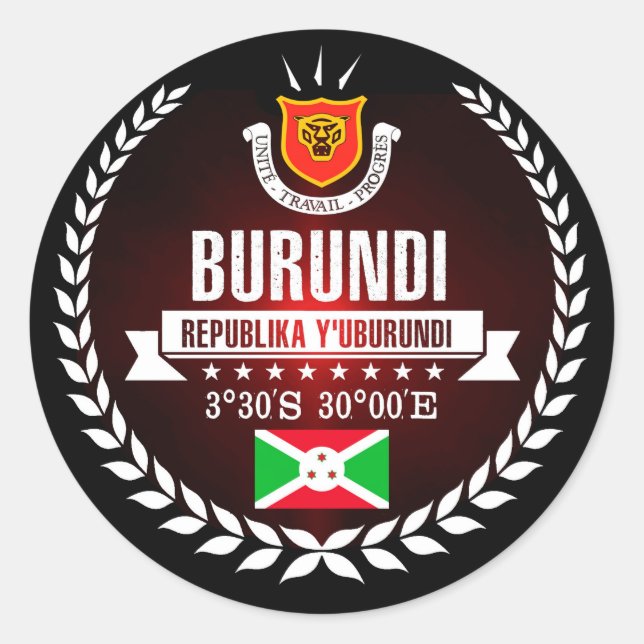 Sticker Rond Burundi (Devant)
